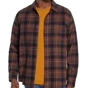 Eddie Bauer Brown Plaid Shirt Mens Small 100% Cotton Work Leisure Western NEW